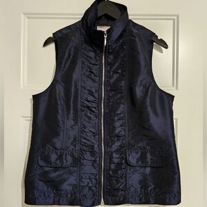 Chico's Women's Blue Full Zip Vest sz 1 (Medium)